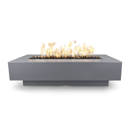 The Outdoor Plus 72 Rectangular Del Mar Fire Pit, GFRC Concrete, Gray, Plug & Play Electronic Ignition, Natural Gas OPT-DEL7228EKIT-GRY-NG
